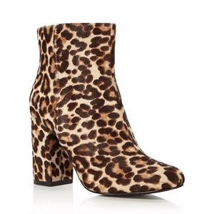 Charles David Studio Leopard Animal Print Boots  with Real Calf Hair